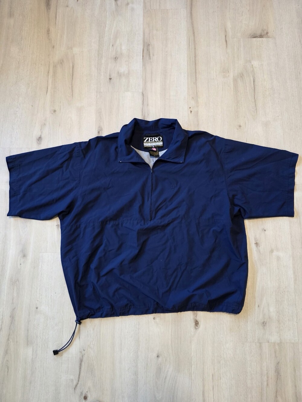 Zero Restriction Men's Windbreaker Short Sleeve Jacket Size XXL Navy Logo